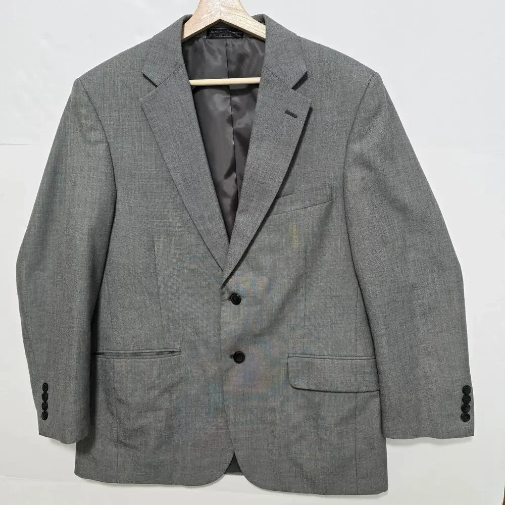 Statement Exclusive Mens 40S Gray Heather Lightweight Blazer Suit Jacket